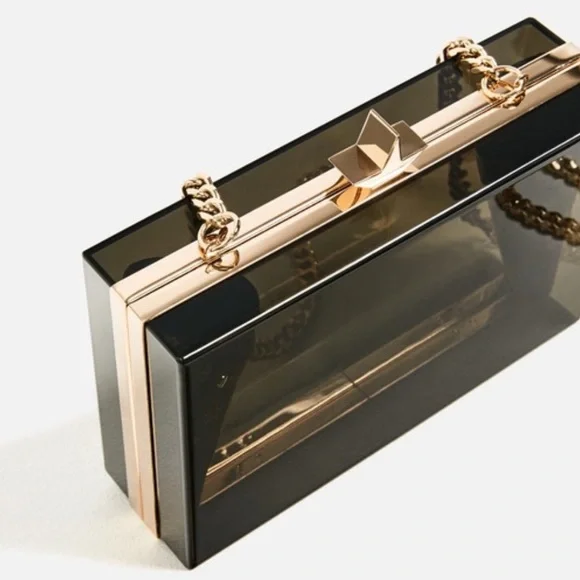 **SOLD** NWT ZARA Decorative Minaudiere (Black Evening Clutch) - Picture 3 of 9